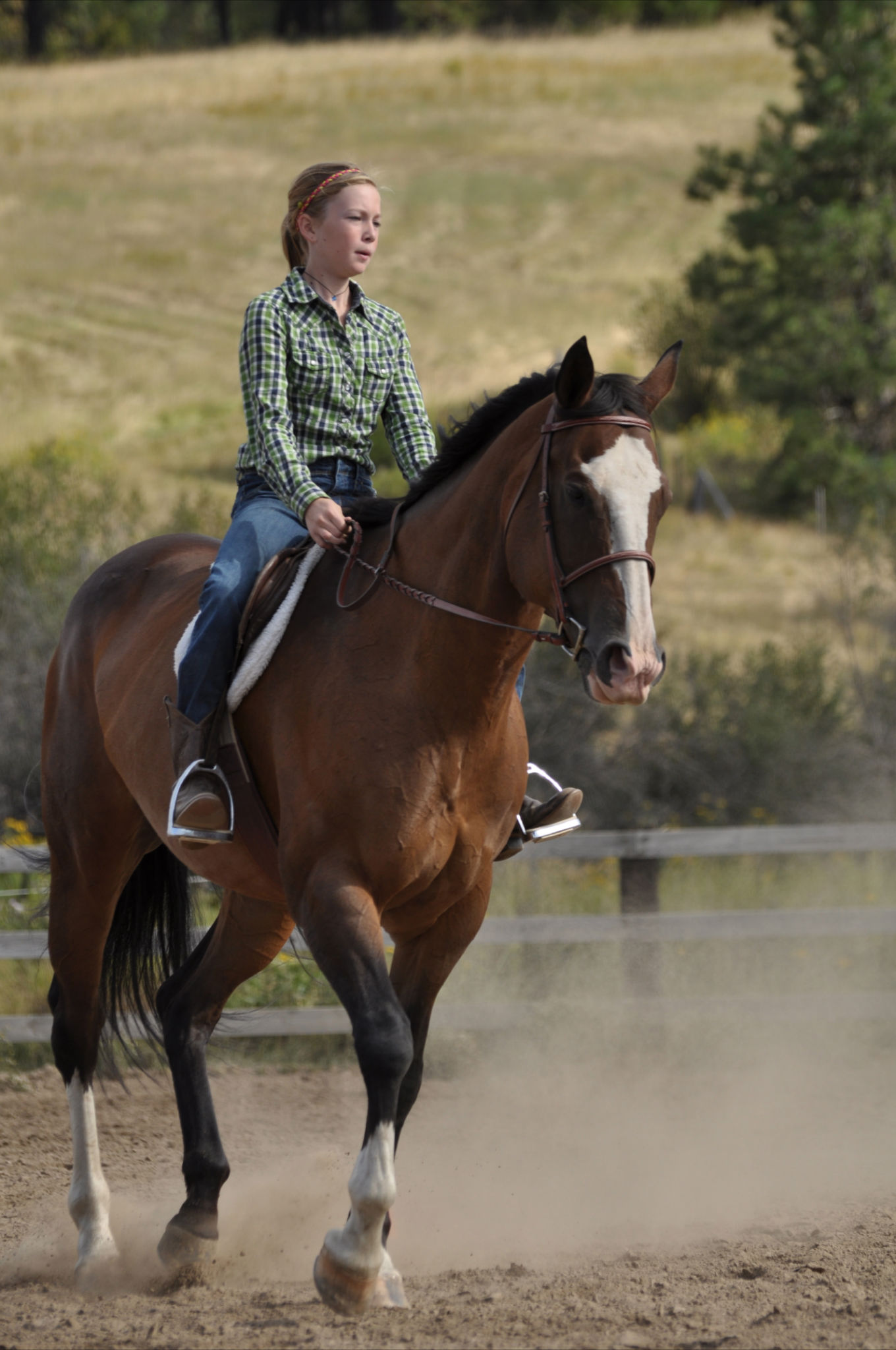 Jory Chittended practicing and equitation pattern on her horse, Shawnee